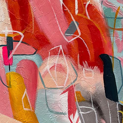 Art Hand Painted Modern Abstract Art Oil Painting Color Home Wall Art Deco 24x24 inches - color: Yi017