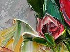 Art Hand Painted red Flowers Art Oil Painting 24x48 Thick Texture Abstract Wall Decorative Art Oil Painting - color: Yi034