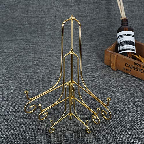 LIONWEI LIONWELI 6 Pack Iron Display Stand,Gold Iron Easel Plate Holder Stand for Displaying Pictures, Plates, Books and Arts (4, 6, 8 inch) - color: Gold
