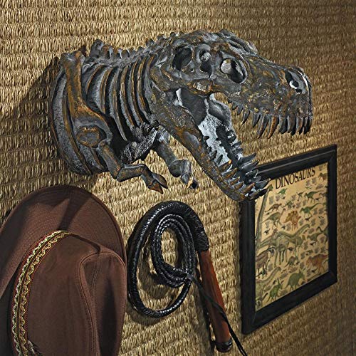 Design Toscano Bones of The Dinosaur T-Rex Skeleton Wall Sculpture, 16.5 Inches, Full Color - style: T-Rex Skeleton