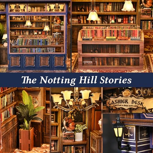 TOYQI Book Nook Kit, DIY Miniature Dollhouse Kit for Adults and Teens, Booknook Tiny House Kit Bookshelf Decoration 3D Wooden Puzzle Bookend for Valentine's Day Couple Lovers - Notting Hill Stories - style: Notting Hill Stories