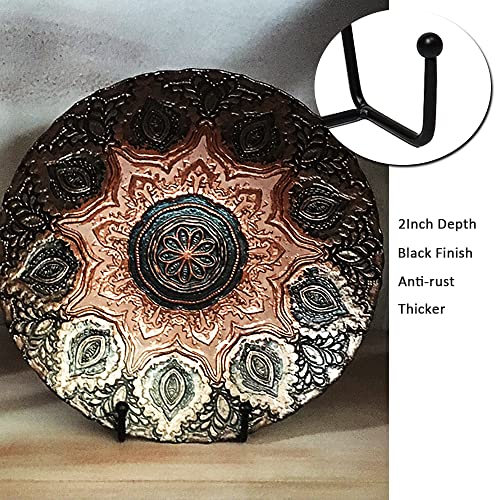 7 Pack 8 Inch Large Plate Stands for Display, Metal Black Plate Holder Display Stand, Picture Frame Stands for Book, Photo Easel, Decorative Plates