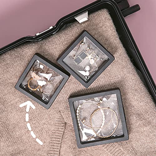 3D Floating Frame with Stand, Challenge Coin Display Holder, 4 Pack Floating Display, 2.75"x2.75" Gift Packing Frame (Black) - color: Black