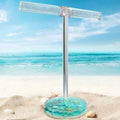 FONMY Jewelry Stand Holder Organizer Acrylic w/Nature Seashell Handmade,Seascape Countertop Jewelry Holder,Gift for Women,Jewlery Tower for Necklace, Earring, Bracelet (Blue)