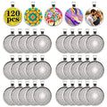 120Pcs Pendant Trays, Alloy Tray Charms Bulk, Round Pendant Blank, Bezel Trays for Homemade Necklaces, Jewelry Making, DIY Crafts, Resin Art and Paint Pour Skins - size: 120 PCS