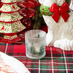 Two's Company Winter Forest Frosted Glass Candleholders, Glass, Set of 6, 82362