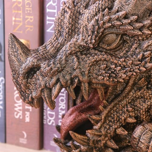Dragon Book Nook 3D Printed, Fantasy Horror Book Shelf Hand-Painted Retro Theme, Decorative BooknookTabletop Prop Bookends