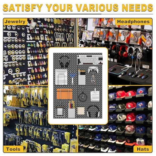 Ultrawall Pegboard Display Stand, Metal Tabletop Pegboard Display, Accessories Rack Organizer for Jewelry, Retail Stores, Craft Shows, 12"X16", 2pcs Black - size: 2Pack 12"X16"