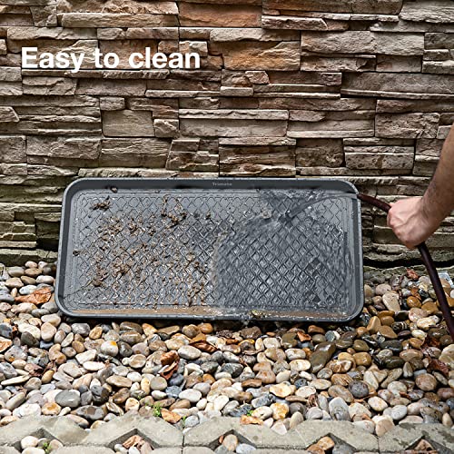 All Weather Boot Tray, Extra Large Size by Trimate -Water Resistant Plastic, Multi-Purpose for Shoes, Pet Feeding Trays, Mudroom Entryway, Garage, Indoor or Outdoor – Extra Large, 40”x20”(Grey) - style: Grey