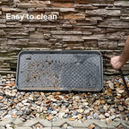 All Weather Boot Tray, Extra Large Size by Trimate -Water Resistant Plastic, Multi-Purpose for Shoes, Pet Feeding Trays, Mudroom Entryway, Garage, Indoor or Outdoor – Extra Large, 40”x20”(Grey) - style: Grey