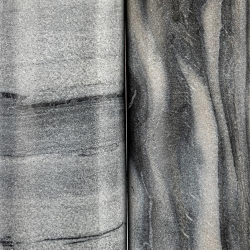 Main + Mesa Modern Marble Bookends with Brass Detail, Set of 2, Grey - color: Black