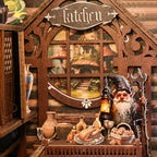 Book Nook Kit, Book Nook Kits for Adults DIY Booknook Model Build, DIY 3D Wooden Puzzle Bookend Booknook Bookshelf Insert Miniature Dollhouse Kit for Home Decoration - style: Dwarfs's House