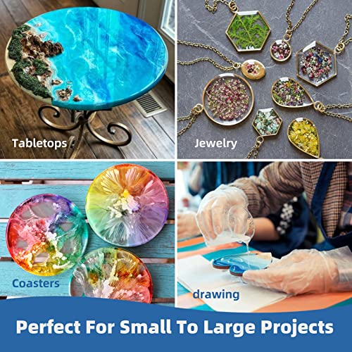 1 Gallon Crystal Clear Epoxy Resin Kit - 1:1 Mixing Ratio, Bubble Free & Anti-Yellowing - High Gloss Casting & Coating Resin for Jewelry, River Tables, Bar Top, Countertops & Wood - Heat Resistant - size: 1 Gallon