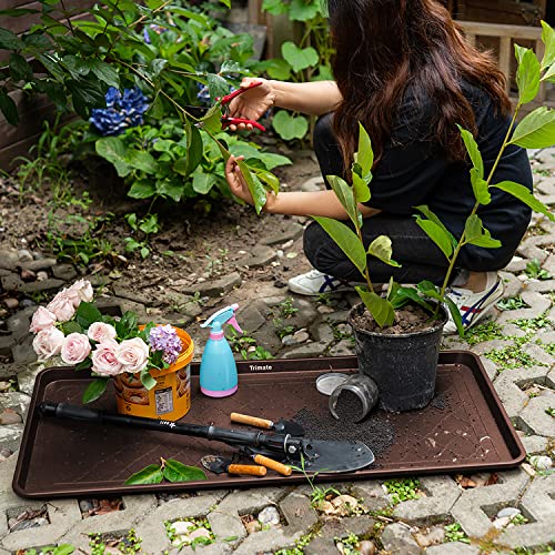 All Weather Boot Tray, Extra Large Size Water Resistant Plastic, Multi-Purpose for Shoes, Pet Feeding Trays, Mudroom Entryway, Garage, Indoor or Outdoor – Extra Large, 40”x20”(Brown) - style: Brown