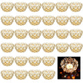 32 Pcs Tea Light Candle Holders Gold Tealight Jewel Stands Crystal Votive Candle Holders for Wedding Party Home Table Centerpiece Decor