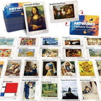 80 PCS Artwork Matching Game, 40 Famous Painting Memory Cards Bilingual Language Picture Match Game, Educational Learning Toys Enhance Memory & Matching Skills for Kids Ages 3 and Up - style: Artwork