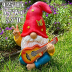 Mood Lab Garden Gnome - Funny Hippie Gnome Figurine - 9.25 Inch Tall Lawn Statue - for Outdoor or House Decor