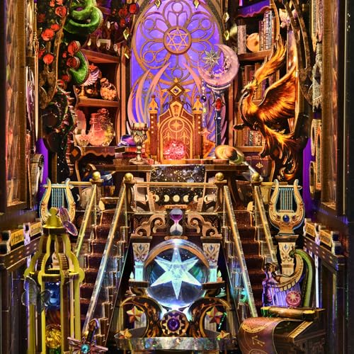 TOYQI Book Nook Kit, Book Nook Kits for Adults, DIY Miniature Dollhouse Kit 3D Wooden Puzzle Booknook Bookend with LED Light - Divination Fate Destiny 12 Constellation Zodiac Signs - style: Zodiac Sign