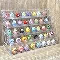 5 Tier Acrylic Display Stand Organiser with Fences, No Assembly Perfume Stand Organiser, Clear Display Shelf for Home, Office, Retail for Funko Figures Toys Cupcake Food, Cologne, Cosmetics, Storage