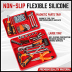 SEDY Premium Silicone Tool Tray, Automotive Non-Slip Flexible Silicone Tool Trays, Tool Organizer | 2 Piece Multi Purpose Mats with Magnetic Small parts Tray