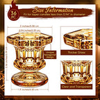 Foaincore 36 Pcs Candlestick Holders Bulk 2.36 Inch Taper Candle Holders Small Glass Candle Holder for Wedding Table Centerpiece Party Decoration (Amber)