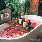 Temple Spring Foldable Bathtub Tray, Unique Design Selfcare Bathroom Caddy, Acacia Spa Bathroom Tray, Wooden Bathtub Accessories, Wedding Gift/Birthday Gift/New Home Bath Table – Not Teak - color: Foldable Acacia