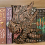 Dragon Book Nook 3D Printed, Fantasy Horror Book Shelf Hand-Painted Retro Theme, Decorative BooknookTabletop Prop Bookends