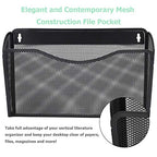 EASEPRES 3 Single Pocket Mesh Hanging File Organizer, Vertical Wall Mounted Magazine File Holder, Mount Basket Mail Paper Document Folder Organizing for Office, Home and School, Black