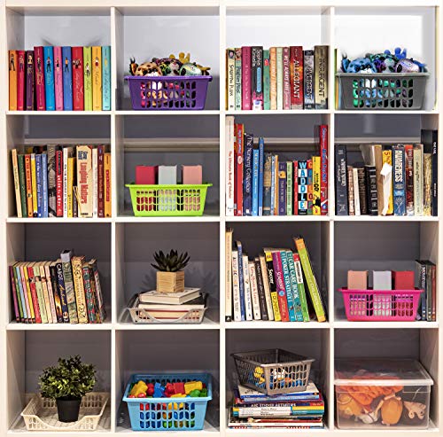 YBM HOME Plastic Perforated Storage Basket Bin Office Drawer, Shelf Desktop Countertop Tray Organizer 32-1188 (12, Green) - color: Green, size: Pack of 12
