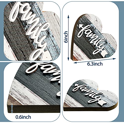 Jetec 2 Pcs Rustic Wooden Heart Table Decor, Daisy Farmhouse Home Decor, Bless This Home & Be Kind Sign for Living Room, Dining Room, Shelf & Mantel, Ideal Housewarming & Birthday Gift(Simple Style) - style: Simple Style
