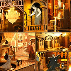 MiniCity DIY Book Nook Kit, Miniature Dollhouse Booknook Kit, 3D Wooden Puzzle Bookend Bookshelf Insert Decor with LED Light for Teens and Adults (Phantom of The Opera) - style: Phantom of The Opera