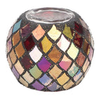 Mosaic Glass Tea Light Holder Scented Candle Holder Romantic Red for Home