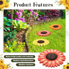 Cinnvoice 3 Pack Garden Stepping Stone Outdoor, Decorative Dimensional Resin Stepping Stones for Patio Pathway Landscaping Walkway Sculpture Yard Backyard Lawn(Sunflower,10 Inches) - size: 10 Inches, style: Sunflower
