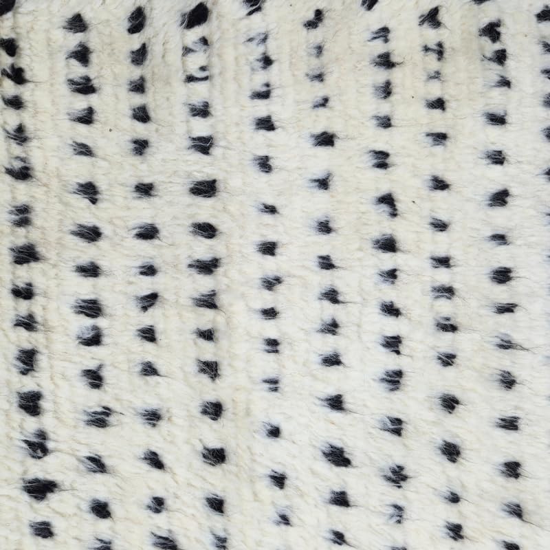 Art Object Handknotted Wool Area Rug Multi Sizes Ivory Polka Dot Pattern Hand Woven Carpet for Living Room Bedroom - Soft Pile Pet Friendly Home Decor Made in India - size: 9' x 6' (Rectangular)