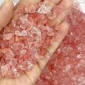 2lb Curshed Pink Glass Chips for Crafts Art Resin - color: Pink