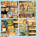 Book Nook Kit, DIY Miniature House Kits for Adult and Teens, Dollhouse Tiny Booknook Garden House Bookshelf, DIY Craft Gifts for Family and Friends (Anna's Blue Blossom) - style: Anna‘s Blue Blossom