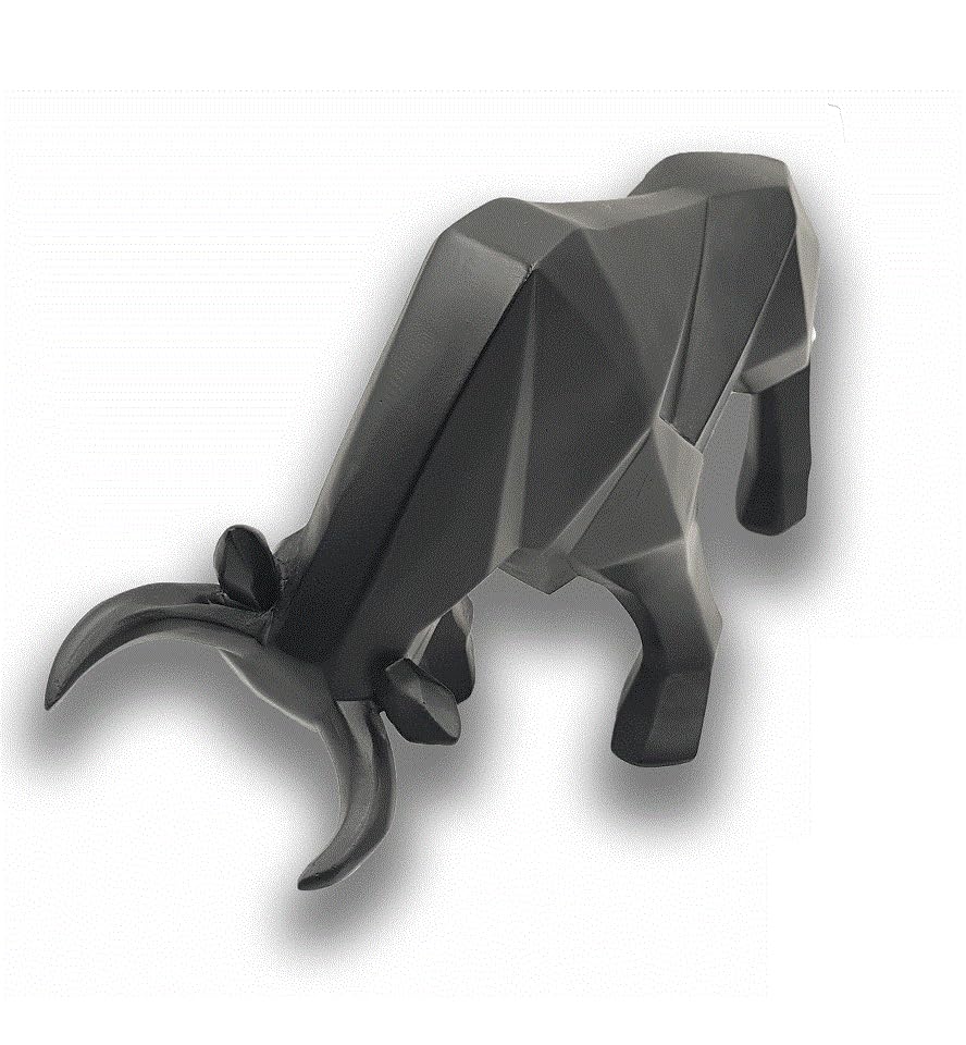SMRTHMRT Abstract Geometric Sculptures Animals Statues,Collectible Figurines Home Office Tabletop Ornaments (Black Bull) - color: Black Bull