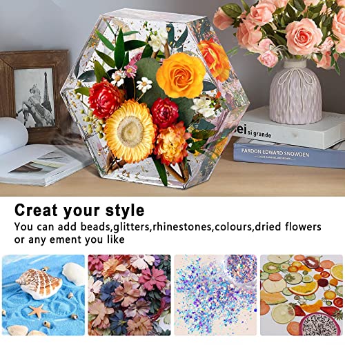 Large Silicone Molds for Resin,9 Inch Upgraded Large Resin Molds,Deep Epoxy Molds Hexagon for Flowers Preservation, Resin Art Casting, DIY Wedding, Valentine, Gift and Home Decors. - size: Upgraded Hexagon
