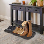 Superio Shoe & Boot Tray for Entryway, All Season Indoor and Outdoor Waterproof Mat for Snow and Mud, Heavy Duty Black Shoe Tray, Multi-Purpose: Pet Food, Under Sink Mat, Garden, All-Weather Use