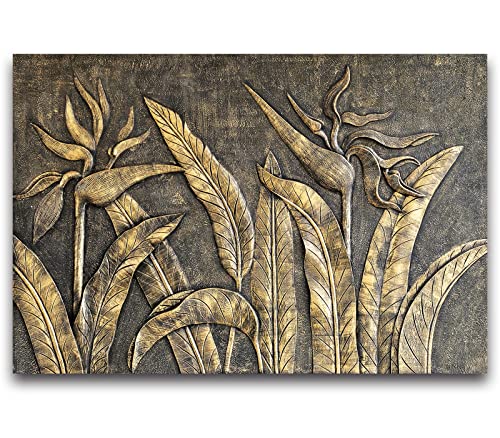 Cliouar-Golden Bird of Paradise Sculpture 3D Three-Dimensional Wallpaper Mural 103" x 69"(Not Self-Adhesive) - color: Murals-27, size: 103" x 69"