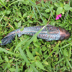 Antique Luminous Outdoor Koi Fish Statues - Resin Koi Fish Yard Art Decor for Garden, Patio, Lawn, Pond