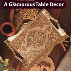 Large Gold Turkish Tea Coffee Serving Table Tray Decorative Home Decor Handles - Party Bar Outdoor Dresser Dessert Fancy Metal Rectangle Kitchen Brass Moroccan Bathroom Vanity Gift Tray
