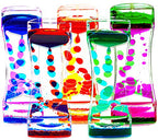 FKYTION Liquid Motion Bubbler Timer Pack of 5 Colorful Hourglass Liquid Bubbler ADHD Fidget Toy Sensory Toy Anxiety Toys Autism Toys Children Activity Calm Relaxing for Kids Teenager Adults
