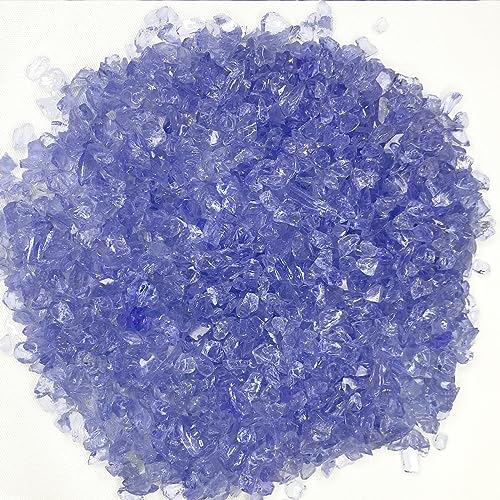 2lb Curshed Water Blue Glass Chips for Crafts Art Resin - color: Water blue