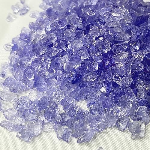 2lb Curshed Water Blue Glass Chips for Crafts Art Resin - color: Water blue