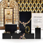Oirlv Solid Wood Minimalism Style Jewelry Display Stand Showcase Jewelry Organizer Black Square Holder (SM05301) - color: SM05301