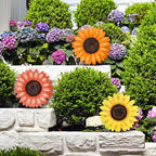 Cinnvoice 3 Pack Garden Stepping Stone Outdoor, Decorative Dimensional Resin Stepping Stones for Patio Pathway Landscaping Walkway Sculpture Yard Backyard Lawn(Sunflower,10 Inches) - size: 10 Inches, style: Sunflower