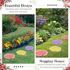 Cinnvoice 3 Pack Garden Stepping Stone Outdoor, Decorative Dimensional Resin Stepping Stones for Patio Pathway Landscaping Walkway Sculpture Yard Backyard Lawn(Rose,10 Inches) - size: 10 Inches, style: Rose