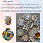 BYTURKISHLAMPS DIY Turkish Mosaic Candle Holder Kit & 1 Glass + 1LB+ Mosaic Tiles and Beads Bulk, Make Your Own Creative Glass and Garden Craft, Making Table Tealight for Adults, Teens, Family, Couple