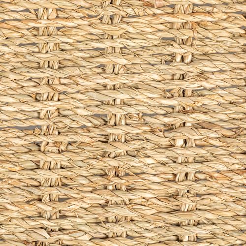 Household Essentials Woven Seagrass Scalloped Rectangular Trays, Set of 2, Natural - color: Natural Seagrass, size: 16" x 11.5" x 4.8"